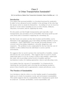 Is Urban Transportation Sustainable