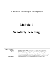 The Australian Scholarship in Teaching Project