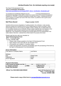 Individual Donation Form (for individuals requiring a tax receipt) The