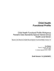 Child Health-FP Draft Introduction to the Profile