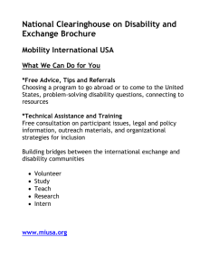 National Clearinghouse on Disability and Exchange