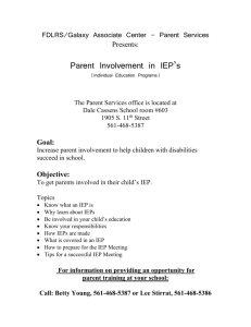 Parent Involvement in IEP`s