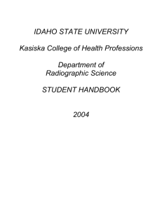 IDAHO STATE UNIVERSITY Kasiska College of Health Professions