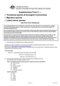 Supplementary form C - Protected species permit application