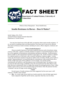 Insulin Resistance in Horses - Department of Animal Science
