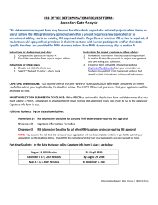 IRB Office Determination Request Form for Secondary Data Analysis