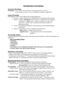 Psychology Unit 1 Notes