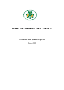 The Shape of Common Agricultural Policy after 2013