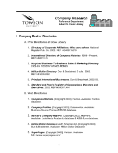 Company Research - Towson University