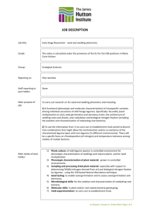 Early Stage Researcher person specification