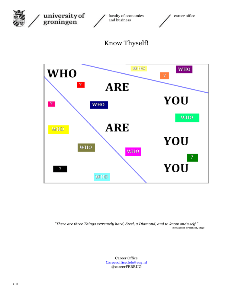 Self assessment Know Thyself 