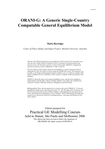 ORANI-G: A General Equilibrium Model