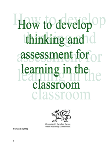 How to develop Thinking and Assessment for Learning