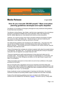 Mass evacuation planning guidelines developed and myths dispell