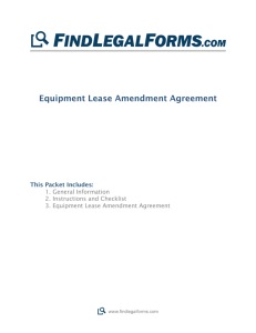 Equipment Lease Amendment Agreement
