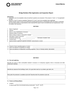 bridge builders risk application and inspection report