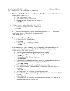 Specific Heat and Enthalpy Practice