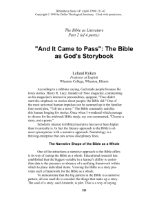 The Bible as Literature - Gordon College Faculty