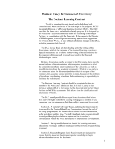 The Doctoral Learning Contract - William Carey International