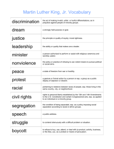Martin Luther King Vocabulary