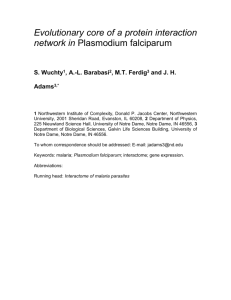 Evolutionary core of a protein interaction network in Plasmodium