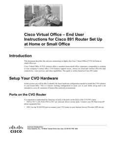 End User Instructions for Cisco 891 Router Set Up at Home or Small