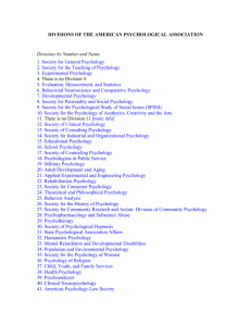Divisions of the American Psychological Association by Name and