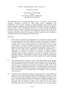 Memo of Agreement - National Optical Astronomy Observatory