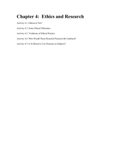 CHAPTER 4: Ethics and Research