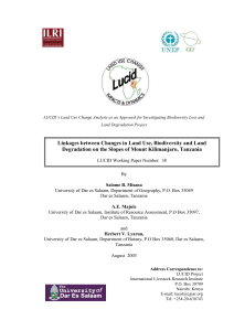 Linkages between Changes in Land Use, Biodiversity and Land