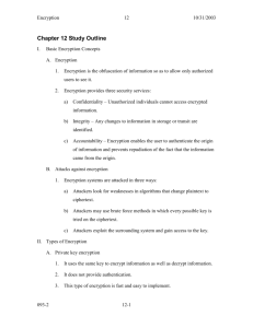 Chapter 12 Study Outline