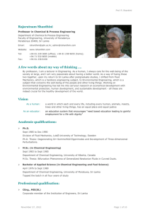 Prof. Rajaratnam Shanthini