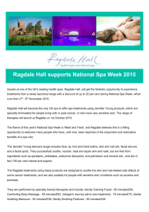 Ragdale Hall supports National Spa Week 2015