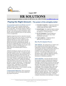 August 2007 HR SOLUTIONS A people management solutions