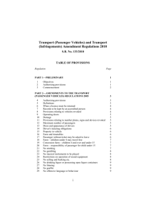 Transport (Passenger Vehicles) and Transport (Infringements