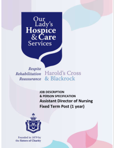 JOB DESCRIPTION - Our Lady`s Hospice & Care Services