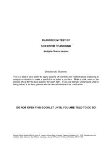 Lawson Classroom Test of Scientific Reasoning