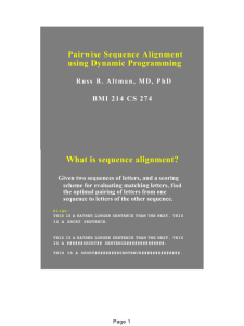 Russ Altman - pairwise alignment
