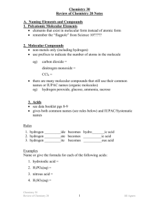 Chemistry 30 - SharpSchool