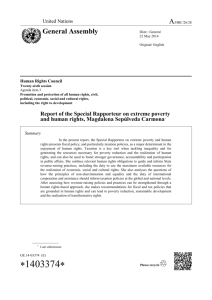 Report of the Special Rapporteur on extreme poverty and human