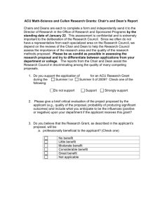 Recommendation Form for Chairs and Deans