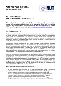 1 PROTECTING SCHOOL TEACHERS` PAY NUT BRIEFING ON