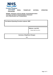 NOP002 Verification of Donor Identity, Consent/Authorisation and