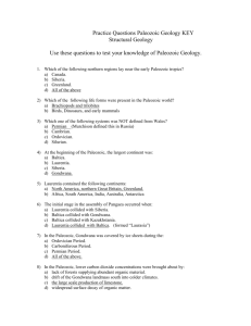 T3 Paleozoic Geology Homework KEY