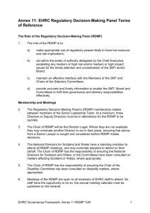 EHRC Regulatory Decision-Making Panel Terms of Reference