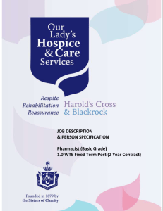 Job Description & Person Specification – Basic Grade Pharmacist