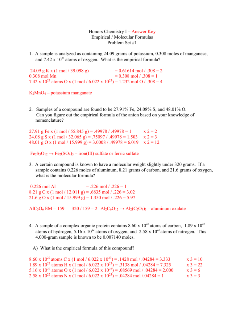 Honors Chemistry I