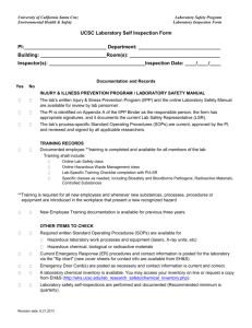 UCSC Laboratory Self Inspection Form