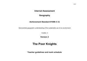 2014 Internal Assessment Geography Achievement Standard 91009