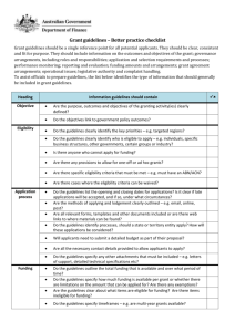 Grant guidelines - Better practice checklist